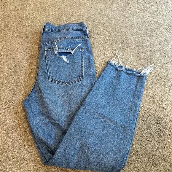 Free People Jean Blossom Boho Crop Skinny High Rise Button Fly Size 27 #OB901610 - Picture 5 of 14